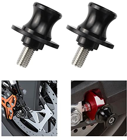 Sixfolo 2 Piezas Brazo Oscilante Motocicleta 8mm Bobina de Brazo Oscilante Diabolos Moto Universal M8 Brazo Oscilante Motocicleta CNC Aluminio Basculante Bobina de Deslizadores para Moto (Negro)