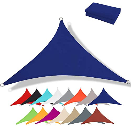 Premium Tenda A Vela - Vela Ombreggiante Impermeabile - Protezione UV - Tessuto Oxford A Foglio Intero Senza Cuciture - Tende Da Sole Per Esterno, Balcone, Giardino (5x5x5 mt,blu)