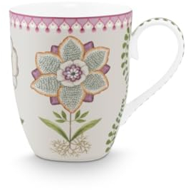 Pip Studio Lily&Lotus Henkelbecher Weiss/Lila 350ml