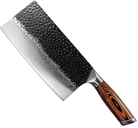 LIUJOU Mannaia da cucina professionale forgiata a mano Coltello da cucina cinese in acciaio inossidabile Coltello da cucina Mannaia da carne