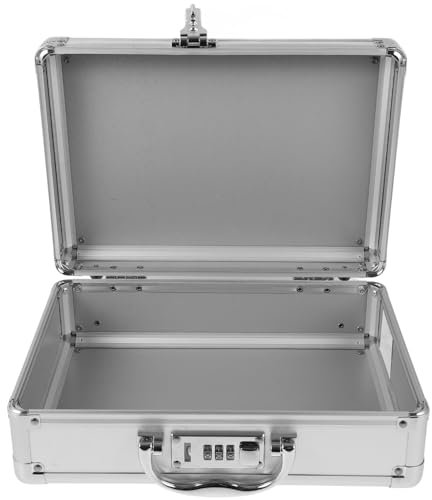 Ipetboom Aluminum Briefcase, Aluminum Alloy Tool Box Hard Case Multifunction Hard Storage Case Password Medicine Chest Metal Toolbox Cash Case Carrying Organizer