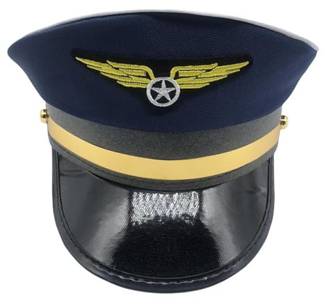 Pilotenmütze für Erwachsene, Marineblau, Piloten, Fliegermütze, Matrosenmütze, Kappe für Erwachsene, Marineblau, Piloten, Fluggesellschaft, Kapitänsmütze für Kapitän, Halloween, Cosplay-Zubehör
