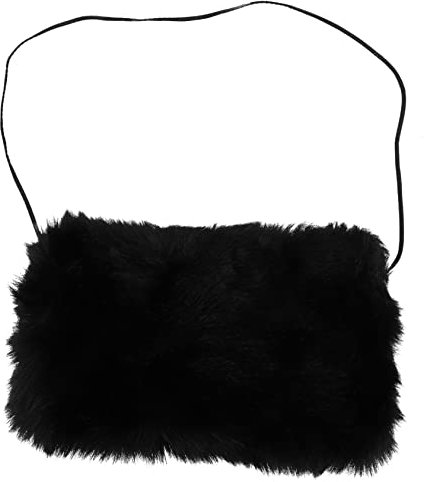 HONMEET Tragbarer Handmuff Aus Kunstpelz Winterlicher Armwärmer Muff in Schwarz Weicher Handwärmer Für Damen Winter Accessoire Für Kalte Tage