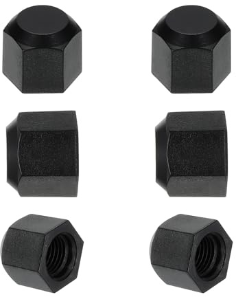PATIKIL 1/4 Plastic Flare Cap, 7/16-20UNF Female Thread 6Pcs 45 Degree SAE Flare Tube Fitting Valve Cap Plug Stop for Air Conditioner Pipe Gas Line Hydraulic, Black