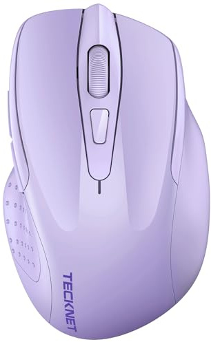 TECKNET Bluetooth Mouse, 4800DPI Wireless Mouse Computer Silent Click USB Mice Bluetooth 3.0/5.0 and 2.4GHz Connectivity Mouse with 6 Adjustable DPI, 30 Months Battery Life Cordless Mouse for Laptop