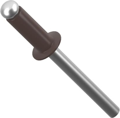 4mm x 10mm Chocolate Brown Painted Colour Blind Pop Rivet Dome Head Aluminium/Steel Shaft ISO 15977 RAL 8017 (Pack of 20) - N11A 4x10_20