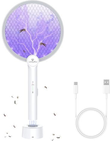 GooQand Racchetta Zanzare Elettrica 4000V, Ricaricabile USB C Racchetta Zanzare Elettric Anti Zanzare, Protezione dal Tatto, Antizanzare per Casa Campeggio Interni ed Esterni