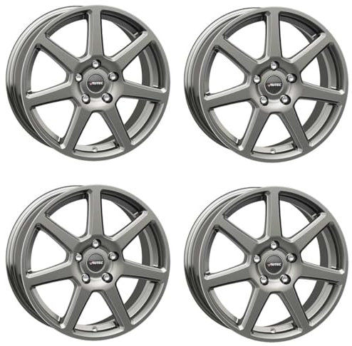 4 llantas Autec TALLIN 7,5 x 17 ET40 5 x 100, plata de titanio compatible con Mazda 2
