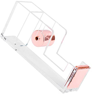TEHAUX Klebebandspender Mit Klebebandschneider Freistehender Tischhalter Aus Acryl Kleiner Spender Für Büro Schule Zuhause Transparent Und Praktisch