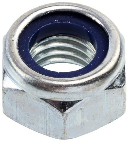 AERZETIX - Juego de 50 Tuercas autoblocantes M12x1.75mm hexagonales con rosca métrica - en acero galvanizado - color plata - alta resistencia para montaje fijación general