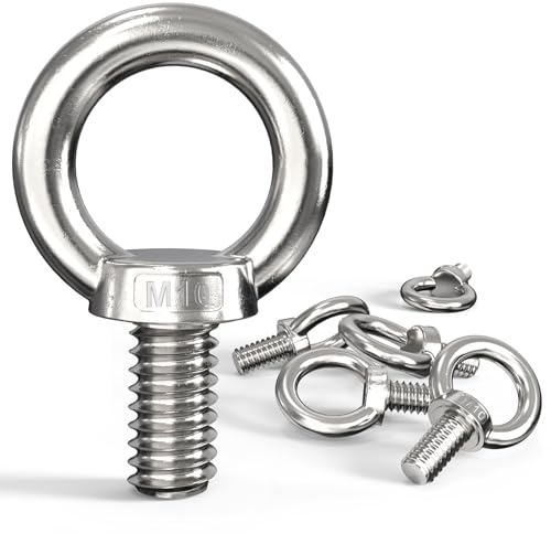 Forbabe 6 Stück Ringschraube M10, Ösenschrauben 304 Edelstahl Augenschraube | Runde Ringbolzen mit Gewinde Zum Befestigen und Aufhängen