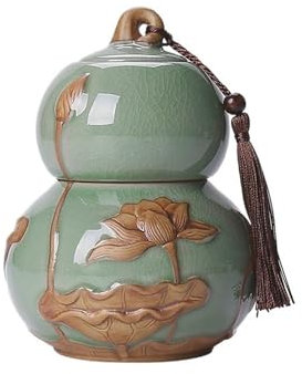 porta tè Contenitore for il tè in zucca con coperchio ermetico e maniglia for il trasporto, in ceramica, for conservare il tè sfuso, for caffè, zucchero, noci, erbe aromatiche e spezie. scatola per tè