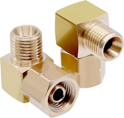 2 pezzi angolo di collegamento a gas 1/4 sinistro angolo a gas 90 gradi, raccordo angolare in ottone, tubo del gas, attacco rapido da 1/4, per campeggio, camper, caravan, bombole di gas