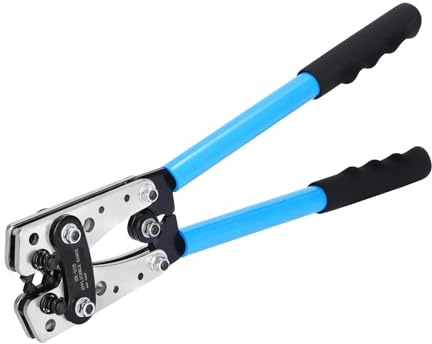 Manual Hydraulic Crimping Tool, Cable Lug Crimping Tool with 10 Copper Wire Lugs 10pcs Dual Wall Adhesive Heat Shrink Tubing for Electrical Crimper(1 Set)