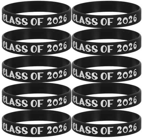 jojofuny 10 St Silikonarmband För Examenssäsongen Silikonband Graduation Party Favors Festband Examen Dekoration Examen Tillbehör Armband För Evenemang Examensfesttillbehör Black