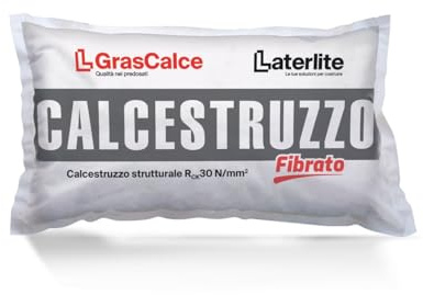 CALCESTRUZZO FIBRATO GRAS CALCE - 10 Sacchi 25 kg - Calcestruzzo predosato