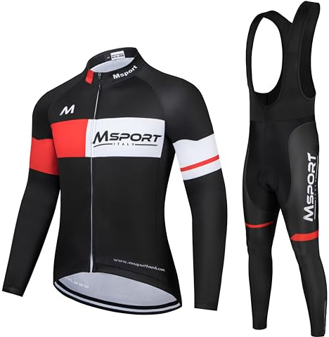 Msport Conjunto Profesional de Ciclismo – Maillot y Culotte con Tirantes, Acolchado Gel 6D Antishock, Tejido Técnico Transpirable - A011 3XL