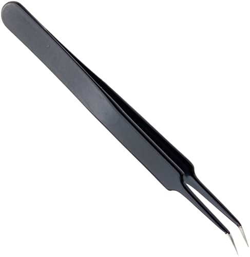 ESD SMD Pinzette 110 mm Form 5b Edelstahl Winkel 30° ableitfähig | Spitze Pinzette | Feinmechaniker Werkzeug | Lötzubehör, Modellbau