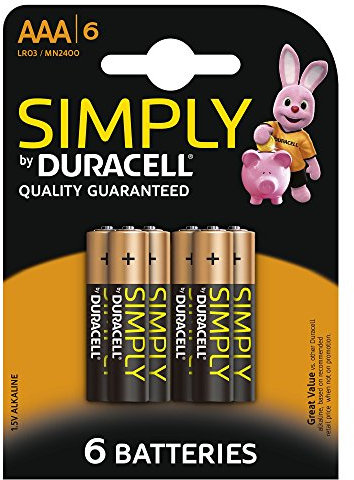 Duracell Simply Alkaline AAA Batteries - Pack of 6
