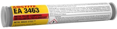 LOCTITE EA 3463, Adesivo epossidico bicomponente, Resina epossidica impastabile caricata con acciaio, Stucco epossidico bicomponente per riparazioni di emergenza, 1 stick da 114g