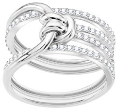 Swarovski Lifelong Wide Ring, weiss, rhodiniert