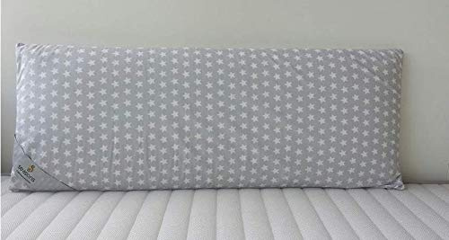 SEASONS - Almohada Viscoelástica 70 cm, para Niños, Color Gris, Antiácaros y Antibacterias, Tejido con Hilo de Plata y Aloe Vera, Doble Funda, Tratamiento con Limpieza de Ozono, Fabricado en España