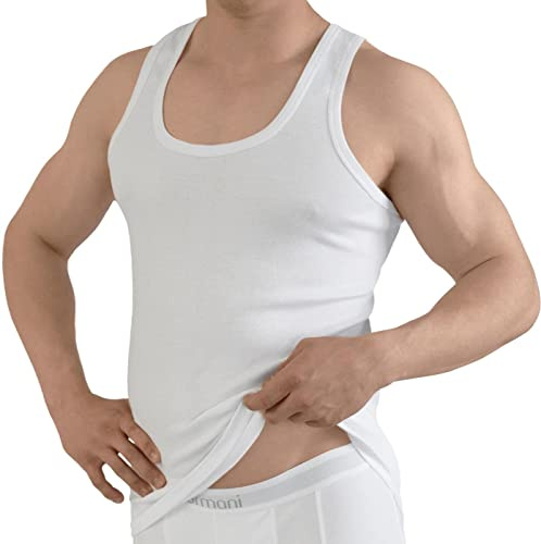 5 x Herren Unterhemd T Shirt Classic Sport/Trägershirt in Feinripp 100% gekämmte Baumwolle