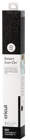 Cricut Smart Iron-On Heat-Transfer Vinyl | 1 Sheet | 33cm x 0.9m | Glitter Black