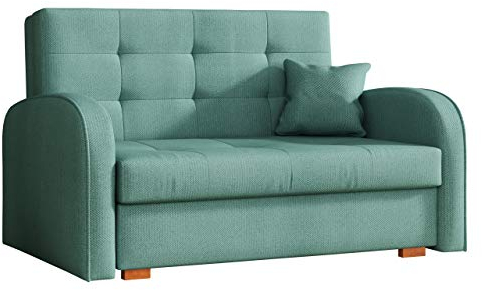 Mirjan24 Schlafsofa Viva Gold II mit Bettkasten, 2 Sitzer Polstersofa mit Schlaffunktion inkl. Kissen, Sofa, Sofagarnitur, Bettsofa, Wohnlandschaft, Farbauswahl (Kronos 26)