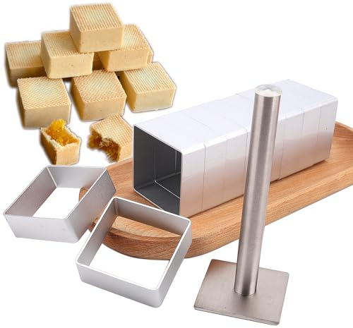 10pcs Square shape Small Aluminium Pineapple Cookie Biscuit Cake Molds With Stainless Steel Press Stamp DIY Bakery Tools