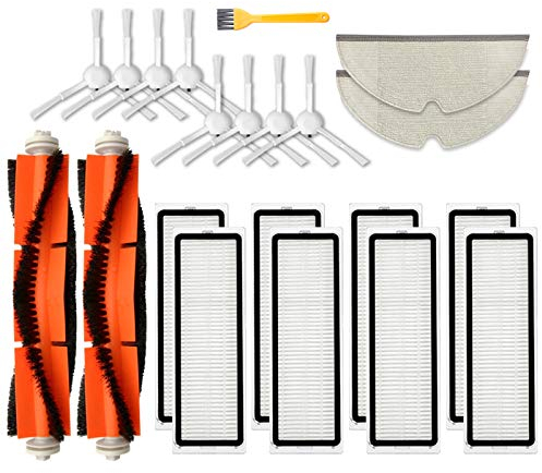 HUAYUWA Ersatz-Staubsaugerzubehör-Set passt für Dreame F9, 2 Rollenbürste + 8 Seitenbürste + 8 Filter + 2 wiederverwendbare Wischtücher + 1 Kamm