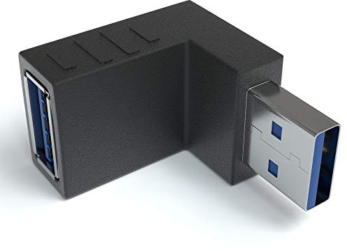 JAMEGA - USB 3.0 Winkel Adapter 270° Grad | A Stecker zu A Buchse Winkelstecker Kupplung Kompatibel Mit Allen Kabeln