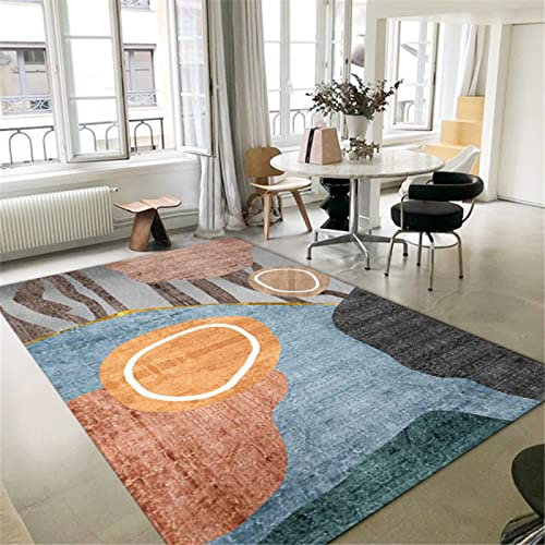 DJHWWD Auslegware Teppich Reinigung Blau-orange Teppichflur-Fußmatte rutschfest und rutschfest Teppich Baby 50X80CM