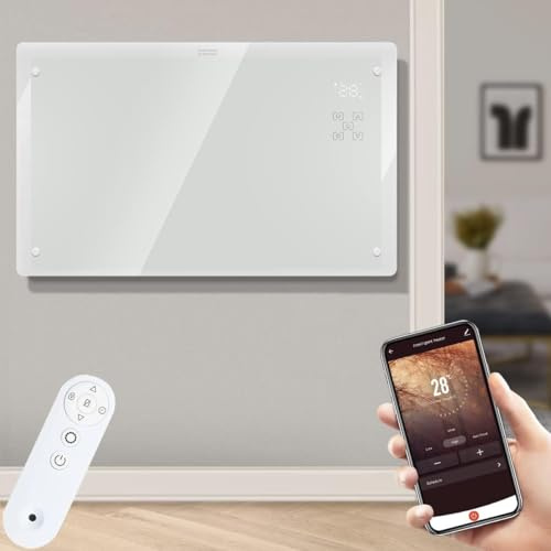Electric Heater, 2000W Wifi Heater with 3 Heat Settings Modes, Child-lock and 24H timer and Free App-Smart Life, Adjustable Smart Panel Heating Wall Mounted and Free Standing