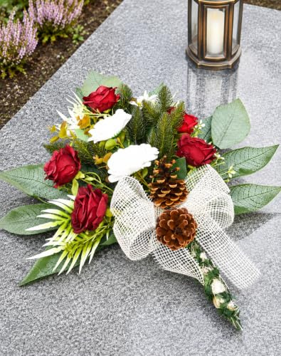 Generisch Grabgesteck Handstrauß Grabschmuck künstlich | Grabaufleger, Friedhofsgesteck, Allerheiligen, Trauer, Totensonntag