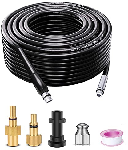 Monave Desatascador para Tuberías Adecuado para Kärcher/Lavor/Bosch Hidrolimpiadora, 15m a Presión, Aparato para Desatascar Manguera Hidrolimpiadora