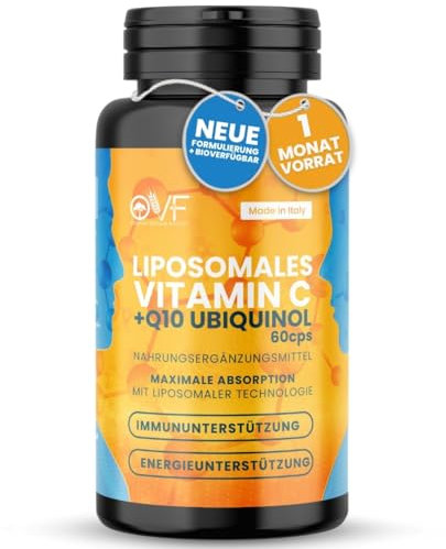 OVF Vitamina C Liposomiale 1000mg Vegana | La migliore formula di Vitamina C 1000mg naturale con l'aggiunta di PQQ per massimizzare l'assorbimento | 60 capsule Made in Italy