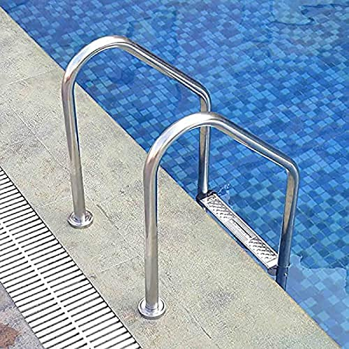 Bor Poolleiter, 3-stufige Edelstahl-Pooltreppe Mit Rutschfesten Füßen, 200 Kg Kapazität, Oberirdische Poolleiter Aus Edelstahl Mit Einfach Zu Installierenden Beinen,50 X 153 cm,YUYANAIAI