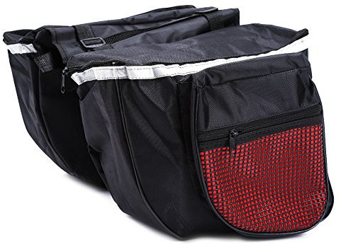 Fahrradtaschen Gepäckträger Sacoche De Velo 600D Wasserdichtes Gewebe 25L Radfahren Fahrrad Fahrradträger Rückseite Rücksitz Heckträger Kofferraum Doppelpacktasche