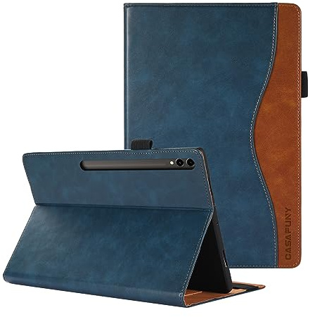Cover per Samsung Galaxy Tab S9 Ultra Custodia Protettiva Case in Pelle PU con S Pen Holder Supporto e Slot per Scheda per Samsung Galaxy Tab S9 Ultra 14.6 Zoll 2023 SM-X910/X916B/X918U, Blu
