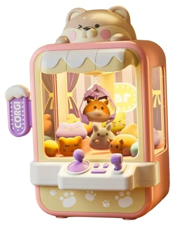 Dickly Kids Claw Machine Candy Dispenser Toy Arcade Candy Capsule Claw Prizes Toy Electronic Small Toys for Boys Girls, Pink