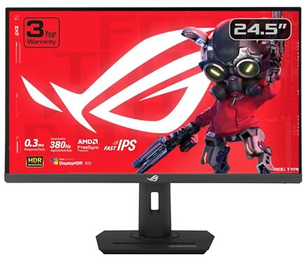 ASUS ROG Strix - Monitor per giochi di eSport da 25 pollici (24,5 pollici visibile) (XG259QNS) - Full HD, 380 Hz, 0,3 ms, IPS veloce, sincronizzazione di sfocatura di movimento basso