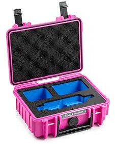 B&W Transportkoffer Outdoor für Insta360 X3 - Type 500 Pink - wasserdicht nach IP67 Zertifizierung, staubdicht, bruchsicher und unverwüstlich
