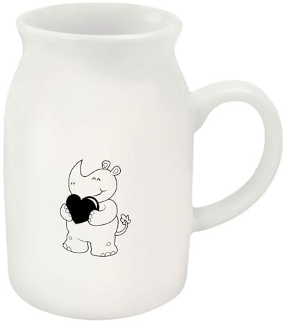 Azeeda 300ml 'Heart Rhino' Ceramic Milk Jug (MJ00004785)