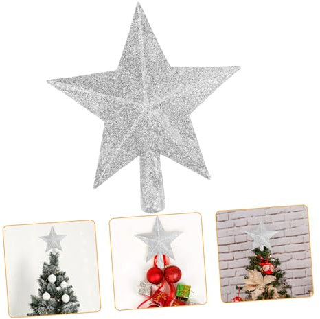 Cabilock 2 Pz stella superiore dell'albero di natale cimatore d'albero decorazione a stella Home decor stella di natale per albero arredamento decorazioni natalizie ornamento stella bianca