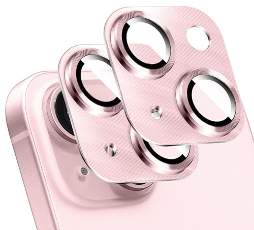 LucBuy 2PCS Metal Camera Lens Protector for iPhone 12/iPhone 12 Mini, 3D Texture Aluminum Coverage Phone Decoration, Anti-Scratch Full Protection Titanium Back Camera Cover