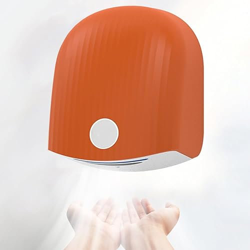 Asciugamani elettrico, asciugamani a induzione intelligente commerciale da 1200 W, asciugamani con sensore automatico, asciuga mani a parete e silenzioso per centri commerciali, ristoranti arancione
