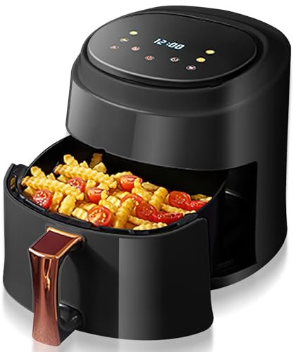 Air Fryer 8 L, Freidora sin aceite, 1400 W Airfryer compacta, 6 programas, pantalla táctil LED, menos aceite y ahorro de energía, 50 dB bajo ruido, hasta un 90% menos grasa