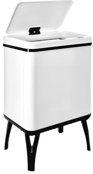 WELL HOME MOBILIARIO & DECORACIÓN - Cubo de basura inteligente, 30 L, apertura automática CON SENSOR o contacto manual, 43x35,5x26 cm, blanco