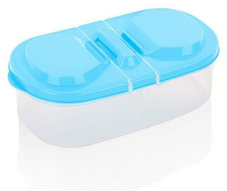 Qcwwy Contenitore di Stoccaggio degli Alimenti, Scatola di Stoccaggio in Plastica in Plastica Sigillata a Doppia Griglia con Coperchio 2 Compartimenti Diviso Frutta Scatola di